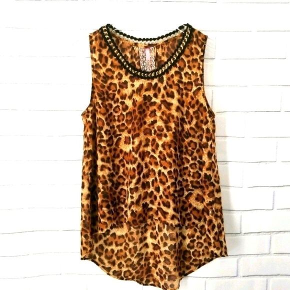 MAUVE Animal Print Tank Top. Size M. - Picture 1 of 7